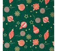 XMAS - Papel de regalo navideño (70 cm x 2 m, rollo de 2 m), color verde/rojo/dorado