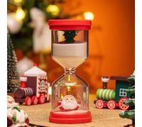 Xmas - Reloj de arena para niños con Papá Noel, árbol de Navidad y arena blanca, gestión del tiempo media hora, temporizador de tiempo para niños para la vida de los niños, aprendizaje, cocina, juego