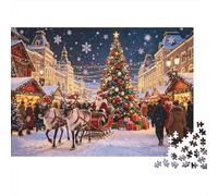 Xmas Town Jigsaw Puzzles 1000 Pieces Recycled Paper Santa Claus Adult Jigsaws Desarrolla la Inteligencia de los Niños Juego Educativo para Family 70x50cm/1000pcs