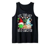Xmas Vacation GNOME It`s Too Hot For Ugly Christmas Sweater Camiseta sin Mangas