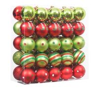 XMASEXP 50CT Mini adornos de Navidad vintage Juego de bolas Retro -Shatterproof clsicas rojas y verdes 4 cm/1.57 pulgadas decoraciones navideas