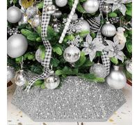 XmasExp Collar de árbol de Navidad de 33.5 Pulgadas, Falda de árbol de Lentejuelas para Navidad, decoración del hogar, Anillo de árbol de Navidad, Cubierta de Base de Soporte, tamaño Grande, 6 Piezas