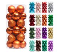 XmasExp Mini adornos de bolas de Navidad de 24 quilates, juego de adornos navideρos inastillables, decoraciones para bolas de αrbol de Navidad de