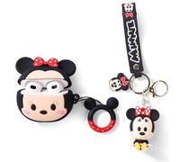 XMBYGY - Bonita funda para AirPods de 3ª generación con muñeca y llavero con cordón antipérdida, funda protectora de silicona a prueba de golpes con kits para niños y niñas (MinnieFace)