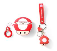 XMBYGY Folaxshoo - Bonita funda para AirPods Pro de 2ª/1ª generación (2023/2022/2019) con muñeca y llavero con cordón antipérdida, funda de silicona protectora a prueba de golpes con kits para mujeres