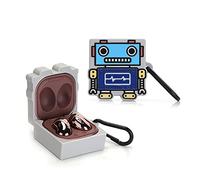 XMBYGY Funda de Silicona con Llavero para Samsung Galaxy Buds2 Pro (2022), Galaxy Buds 2 (2021), Galaxy Buds Pro (2021), Galaxy Buds Live (2020) (RobotBlue)