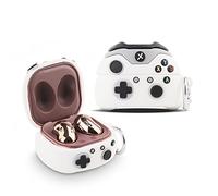XMBYGY Funda de Silicona con Llavero para Samsung Galaxy Buds2 Pro (2022), Galaxy Buds 2 (2021), Galaxy Buds Pro (2021), Galaxy Buds Live (2020) (GamepadWhite)