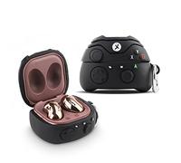 XMBYGY Funda de Silicona con Llavero para Samsung Galaxy Buds2 Pro (2022), Galaxy Buds 2 (2021), Galaxy Buds Pro (2021), Galaxy Buds Live (2020) (GamepadBlack)