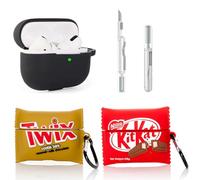 XMBYGY - Funda para AirPods Pro de 2ª/1ª generación con kit de limpieza, diseño de piel de caricatura, funda protectora de silicona con llavero para auriculares AirPods Pro 2/Pro (B+T+K)