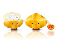 XMBYGY - Funda para auriculares AirPods Pro de 2ª/1ª generación (2023/2022/2019), funda protectora de silicona con dibujos animados a prueba de golpes con llavero para AirPods Pro/Pro 2 (Croissant)