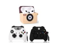 XMBYGY - Funda protectora de silicona para Airpods 3ª generación (2022), con bonito diseño de piel divertida, con llavero (GamePadBK+blanco+BKcamera)