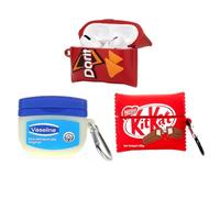 XMBYGY - Funda protectora de silicona para Airpods Pro, con bonito diseño de piel divertida, con llavero (vaselina, Kitkat y Doritos)