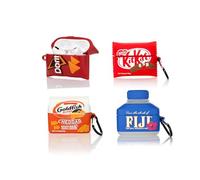 XMBYGY - Funda protectora para AirPods Pro de 2ª/1ª generación (2022/2019), con mosquetón, de silicona, diseño bonito, para chicos y chicas (F+G+D+K) (paquete de 4)