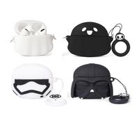 XMBYGY - Fundas de silicone para AirPods Pro 2ª/1ª generación (2022/2019), con mosquetón y diseño de piel de caricatura (GTBK+WT+SDWT+BK)