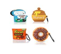 XMBYGY - Juego de 4 fundas para AirPods Pro de 2ª/1ª generación (2022/2019) con mosquetón, diseño de piel de caricatura, fundas protectoras para niños y niñas (B+H+T+R)