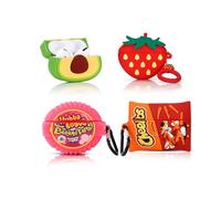 XMBYGY - Juego de 4 fundas para AirPods Pro de 2ª/1ª generación (2022/2019) con mosquetón, funda protectora de silicona con diseño de caricaturas para niños y niñas (S+A+B+C)