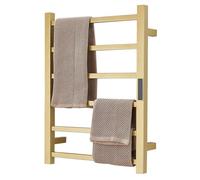 XMGJ Toallero Eléctrico Dorado con Temporizador, Radiador Calentador De Toallas De 80 W para Baño, Secador De Toallas De Pared con 6 Barras, Toallero Calefactado De Acero Inoxidable 304,Plug in