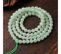 XMGKMN Pulsera de cuentas de jade hetiano natural Qingshui con 108 cuentas de Buda, pulsera de cuentas de jade Qinghai Qingshui, 1 pieza semiacabada (color: A x 6 mm, 108 unidades)