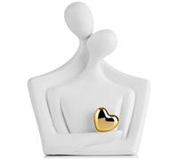 XMGZQ Decoración de dormitorio blanca para parejas, decoración de soporte de TV, porcelana, regalo, estatua de pareja y escultura, figura de aniversario romántica, espectáculo de amor, día de San
