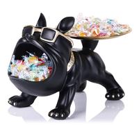 XMGZQ Estatua de Bandeja de Bulldog,Cuenco para Llaves,pequeño Cubo de Almacenamiento y Bandeja de Bulldog francés,Divertido Plato de Dulces de Animales,Accesorios de Regalo de Bulldog para