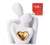 XMGZQ Mini Estatua de Pareja,artículos de decoración para Sala de Estar,decoración de Dormitorio para Parejas cerámica,esculturas para estantes,Regalos romántico para San Valentín,Aniversario