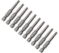 XMHF Juego de 10 puntas de destornillador magnético de cabeza Torx T20 de 50 mm de largo, vástago hexagonal de 1/4 de pulgada de largo, juego de destornilladores de seguridad a prueba de