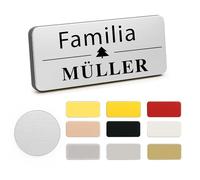 XMHome 1 Piezas Placa de puerta personalizada - Nombre y símbolo - Para buzón, puerta o timbre - También apta como placa de oficina - Grabado láser - Fabricado en Alemania (1)