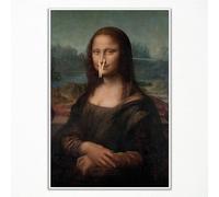 XMJQQ - Póster vintage de Mona Lisa para baño, arte humorístico para pared, nariz pellizcando la nariz, 40,6 x 61 cm, sin marco