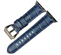 XMKT Correa de cuero para Apple Watch Band 49mm 45mm 41mm 44mm 40mm 42mm 38mm Series 8 7 SE 6 5 4 3 2(Blue BB,38/40/41mm)