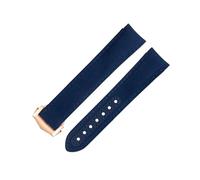 XMKT Correa de reloj con extremo curvado de 20 mm para correa Omega AT150 Seamaster 300 Planet Ocean De Ville Speedmaster Black Line Correas de reloj de piel de vaca de nailon de alta densidad(Blue 4)