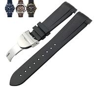XMKT Correa de reloj de caucho Natural, 20mm, 22mm, especial para Tudor Pelagos 1958, 39mm, 41mm, Pin Pelagos/correa de silicona con hebilla plegable(Black Folding,20mm)