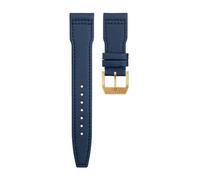 XMKT Correa de reloj de cuero y lona de nailon, 21mm, 22mm, para IWC, SPITFIRE MARK 18, Portugieser Portofino, Pilot IW3777(BLUE Gold buckle C,21MM)