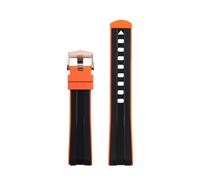 XMKT Correa de reloj de goma con extremo curvo apta para Omega Seamaster 007 Speedmaster Diver 300M Aqua Terra 150 Planet Ocean Correa de reloj de silicona suave e impermeable(Black Orange3)