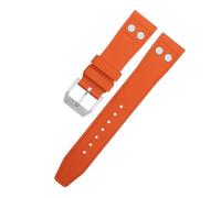 XMKT Correa de reloj de goma FKM natural fluororubber de 21mm con remache para correa IWC, pulsera suave de gran piloto Mark Portugieser(Orange6,21MM)