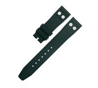 XMKT Correa de reloj de goma FKM natural fluororubber de 22mm con remache para correa IWC, pulsera suave de gran piloto Mark Portugieser(Green,21MM)
