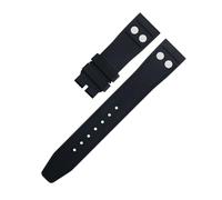 XMKT Correa de reloj de goma fluorada natural FKM de 20MM y 21MM con remache para IWC, pulsera suave para piloto grande Mark Portugieser(Black,22MM)