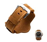 XMKT Correa de reloj de pulsera para Panerai PAM380 111 351 de piel auténtica, color marrón y negro con alfombrilla de 20 mm, 22 mm, 24 mm, 26 mm, 24mm, Acetato, Sin piedra preciosa