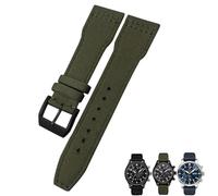 XMKT Correa de reloj de tela de nailon de 22mm y 21mm adecuada para IWC Big Pilot IIW388002 Spitfire, correa de reloj de lona verde, pulseras deportivas(Green black,20mm)