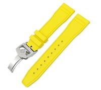 XMKT Correas de reloj FKM de goma fluorada suave, 21mm, 20mm, 22mm, para IWC, gran piloto, Portofino, herramientas de correa de reloj de goma Natural(Yellow Earth,20mm)