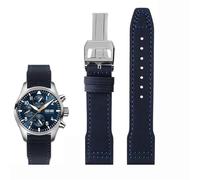 XMKT Cuero de vaca de nailon de alta densidad para IWC Mark Pilot Prince Bertolo Portugal Correa de reloj con hebilla plegable 20 21 mm Pulsera para hombre Correa de reloj de cuero de cuero de vaca de