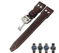 XMKT Para IWC PILOT Mark PORTUGIESER PORTOFINO correas de reloj 20mm 21mm 22mm correa de reloj de cuero negro marrón correa de reloj para hombres pulsera(Brown brown 1,20mm)