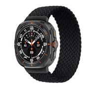 XMKT Para Samsung Galaxy watch Ultra Correa 47mm Accesorios Deporte Nylon trenzado solo loop correa pulsera Galaxy watch 7 Ultra band(Black,S)