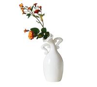 XMMEIMK Jarrón con Actitud, jarrón de cerámica Blanca, novedoso y Encantador jarrón de Forma única, jarrón Moderno de 7 Pulgadas para decoración del hogar, se Puede Utilizar como decoración para Mesa