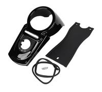 XMMT Consola de tanque de combustible ABS negro y panel de tanque de gas de cuero PU para Harley Dyna Fat Bob FXDF Street Bob FXDB 2008-2013