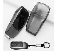 XMSCN Funda de TPU con cordón para Llavero Compatible con Mercedes-Benz A, B, C, E, G, S, SL, CLA, CLE, CLS, GLA, GLC, GLE, GLK, GLE, GLS, AMG, Funda para Llave de Coche de 3 Botones,