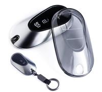 XMSCN Funda Protectora de TPU para Llave de Coche, Compatible con Mercedes-Benz C S GLC, EQE, EQS 300, 350, 450, 500, 560, 580, AMG, W206 W223 2020UP, 3 Botones Accesorios de Concha de Llavero