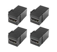 XMSJSIY 4K HDMI Acoplador Keystone, Alta Velocidad 4K HDMI 2.0 Keystone Module Hembra a Hembra Keystone HDMI Pared Placas HDTV Enchufe Adaptador, para Placa de Pared - 4PCS (Negro)