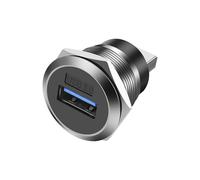 XMSJSIY 5Gbps USB 3.0 Panel Mount mit Gewinde festfestte Rund Koppler Adapter Verbinder Typ-A Buchse zu Stecker Pass durch Schüttplatte Socket Konverter für Datenübertragung & Laden