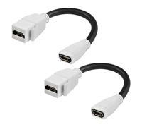 XMSJSIY Acoplador de conector Keystone HDMI hembra a hembra, adaptador a presión para placa de pared Keystone 4K @60Hz, soporte de conexión de alta velocidad, 18 cm, 2 unidades