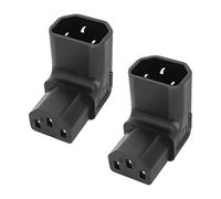 XMSJSIY - Adaptador C13 a C14 macho IEC320 C13 hembra a conector C14, ángulo de 90 °, cable de alimentación de 3 pines 250 V 10 A, para ordenador PDU HDTV (arriba)